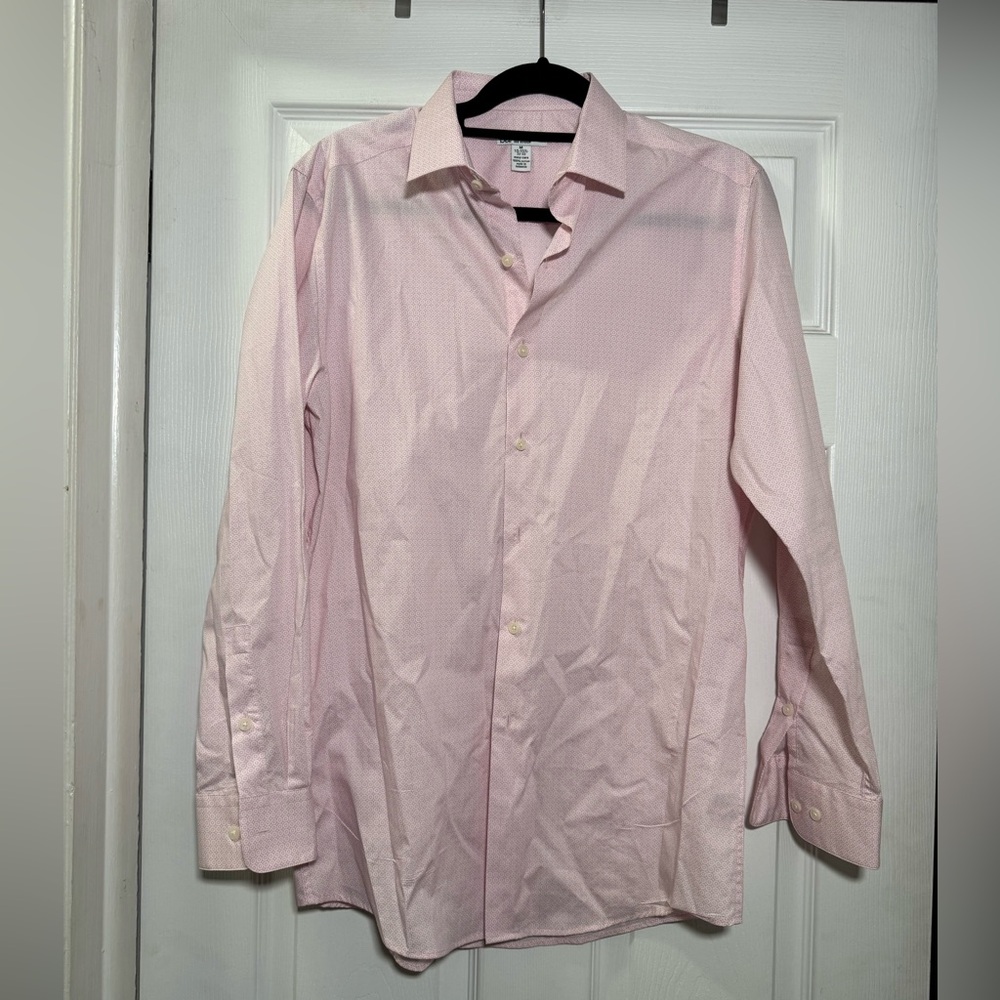 Bar III Men’s Pink Geometric Slim Fit Dress Shirt M 15-15.5 32-33